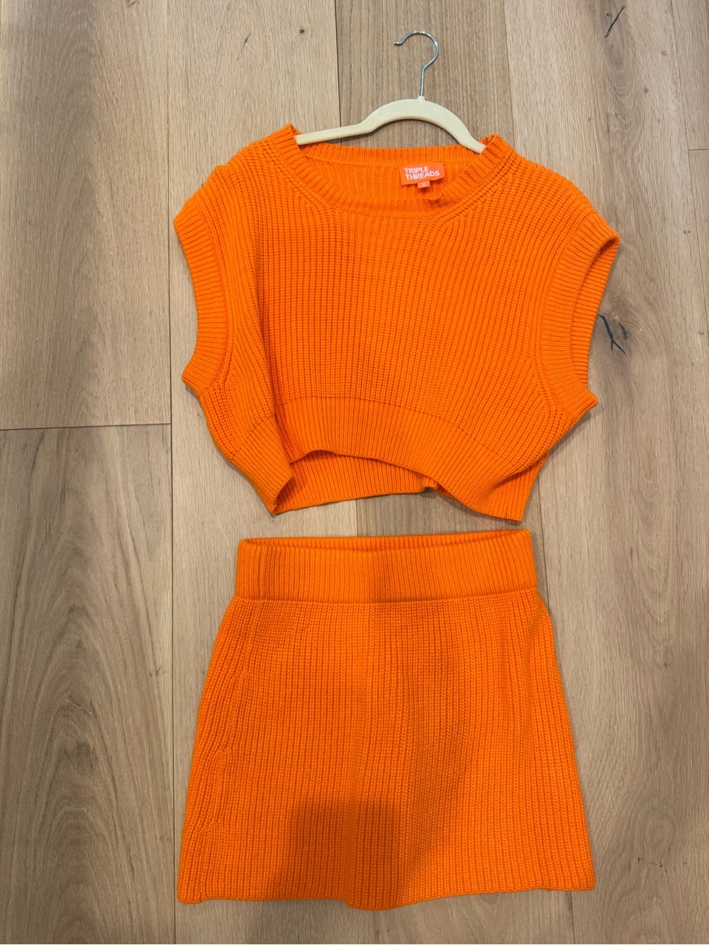 Triple Threads Orange Knit Set
